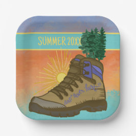 Plato De Papel Camping Personalizado para Senderista