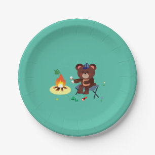 Plato De Papel Camping Placas de cumpleaños temáticas