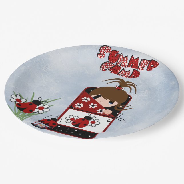 Plato De Papel Camping - Placas de papel de 9" (Angular)