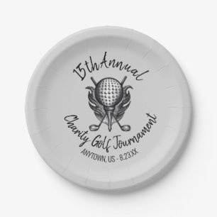 Plato De Papel Campo de Clubes de Tee Ball del Torneo de Golf de