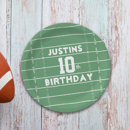 Plato De Papel Campo de fútbol personalizado de niño de cumpleaño