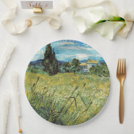 Plato De Papel Campo de Trigo Verde Vincent van Gogh