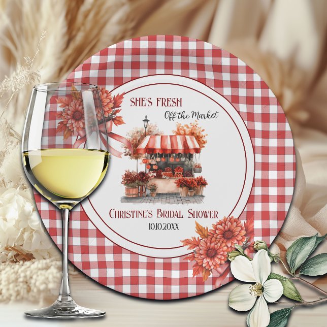 Plato De Papel Campo Picnic Gingham Bridal Shower (Subido por el creador)