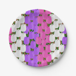 Plato De Papel Campo Tulip de primavera