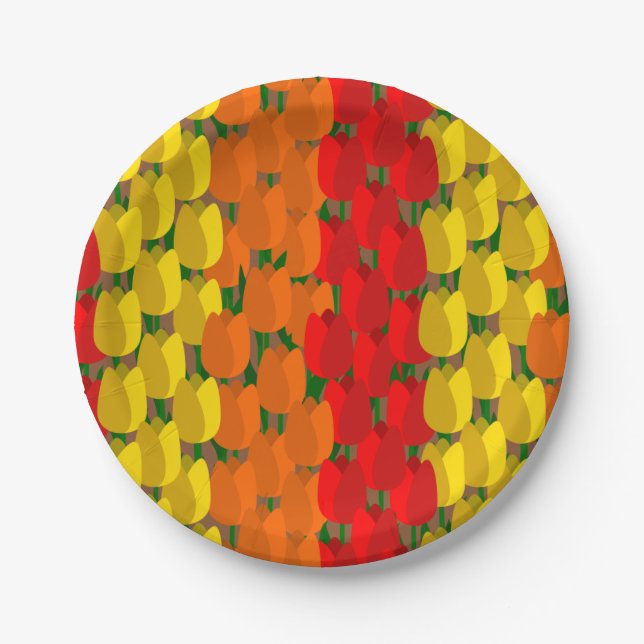 Plato De Papel Campo Tulip de verano (Anverso)