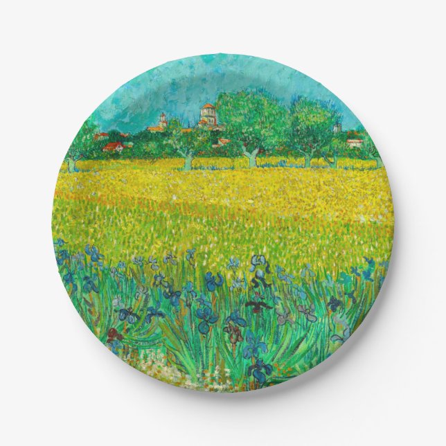 Plato De Papel Campo Van Gogh con irlandeses cerca de Arles (Anverso)