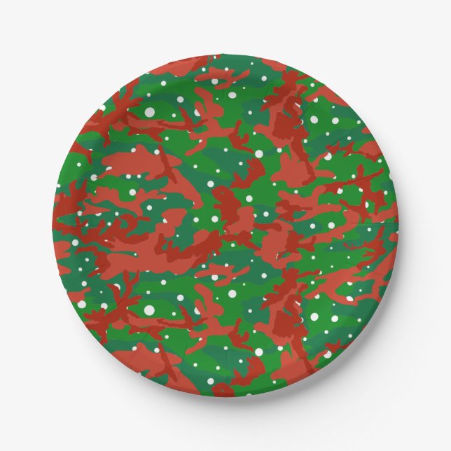 Plato De Papel Camuflaje Haus Of Camo Xmas (Anverso)