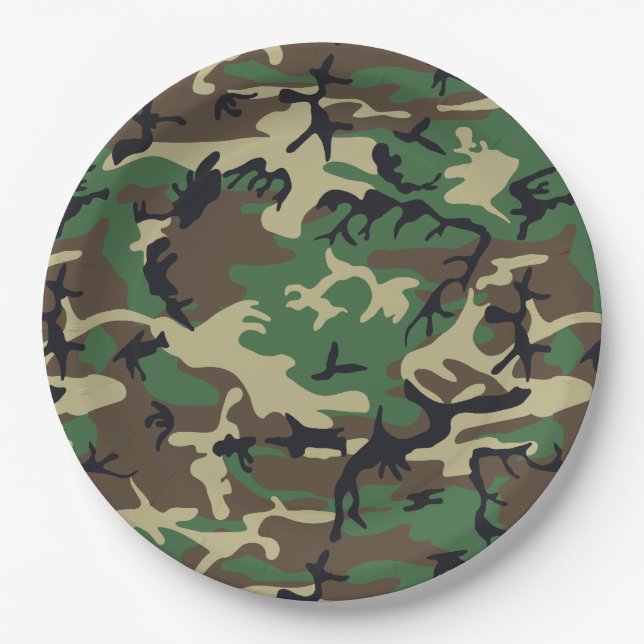 Plato De Papel Camuflaje militar (Anverso)