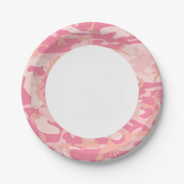 Plato De Papel Camuflaje rosa. Camo tu