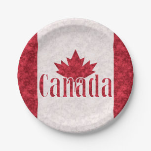Plato De Papel Canadá, bandera