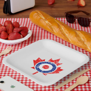 Plato De Papel Canadiense Maple Leaf Roundel Grunge Mod CANADA