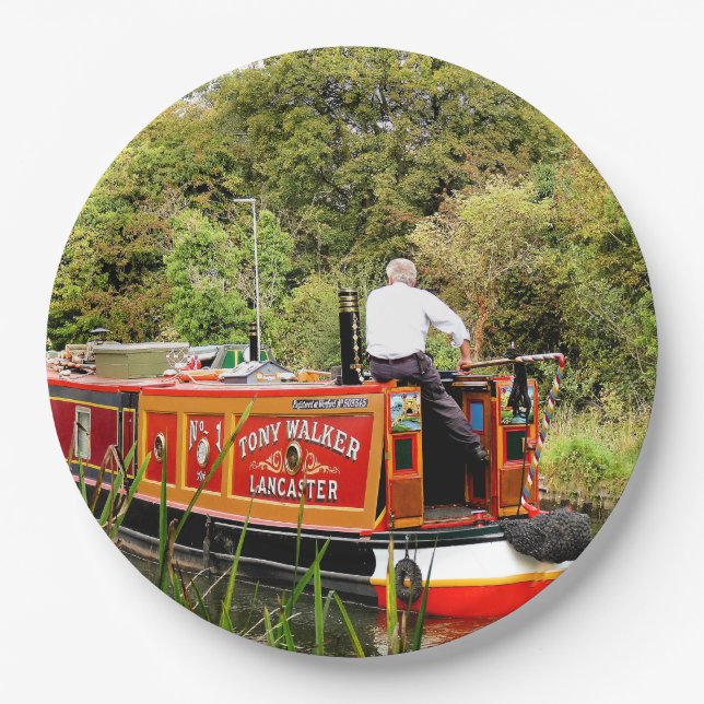 PLATO DE PAPEL CANAL NARROWBOATS (Anverso)