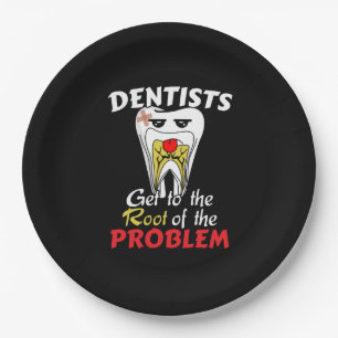 Plato De Papel Canal Radicular de Dentista - Chiste Divertido sob