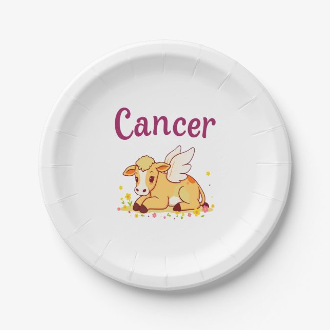 Plato De Papel Cáncer Zodiac Cow Png, Cáncer curado (Anverso)
