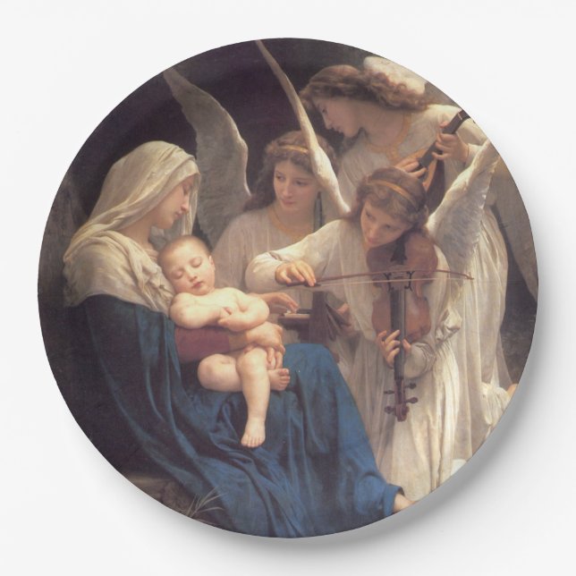 Plato De Papel Canción de los ángeles (Arte de época) (Anverso)