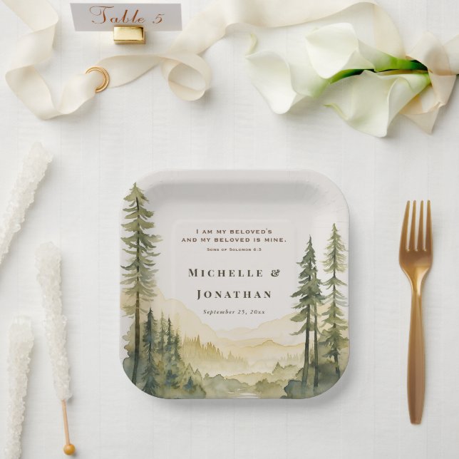 Plato De Papel Canción de Salomón Yo soy el Boda de la Biblia de  (Boda)