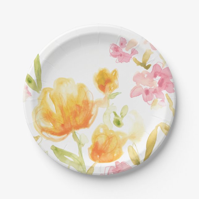 Plato De Papel Canción floral I (Anverso)