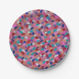 Plato De Papel Candía de algodón rosa