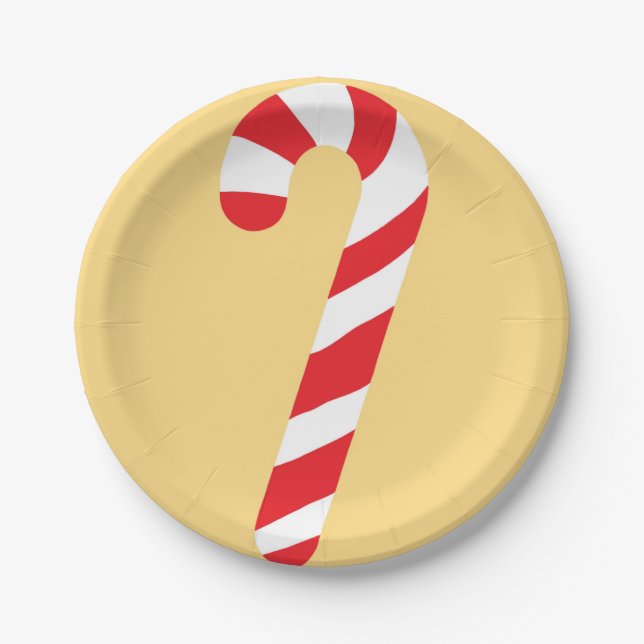 Plato De Papel Candy Cane (Anverso)