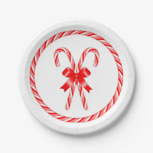 Plato De Papel Candy Cane