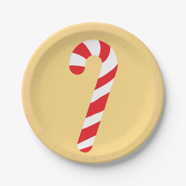Plato De Papel Candy Cane (Anverso)