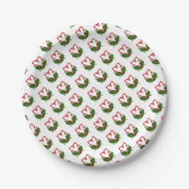 Plato De Papel Candy Cane Heart Holiday Love Feliz Navidad