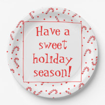 Candy Canes Sweet Holiday Paper Plates