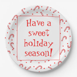 Plato De Papel Candy Canes Sweet Holiday Paper Plates