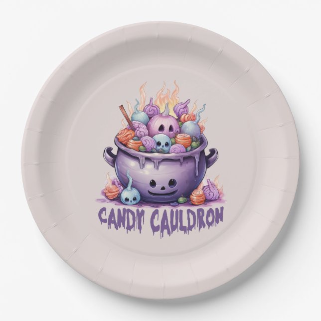 Plato De Papel Candy Cauldron (Anverso)