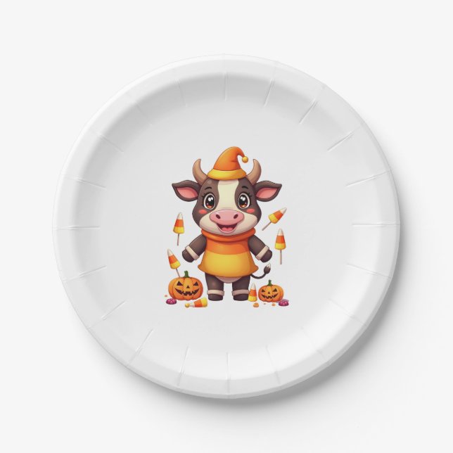 Plato De Papel Candy Corn Cow (Anverso)