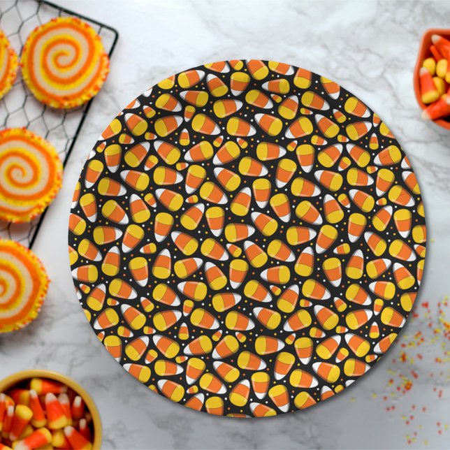 Plato De Papel Candy Corn Halloween (Subido por el creador)