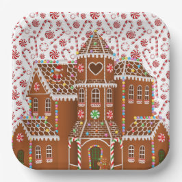 Plato De Papel Candy Gingerbread House