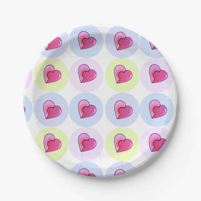 Plato De Papel Candy Hearts (Anverso)
