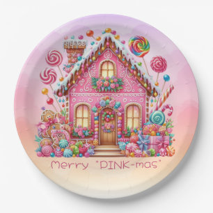 Plato De Papel Candy House, Navidades de "PINK-mas" y merry