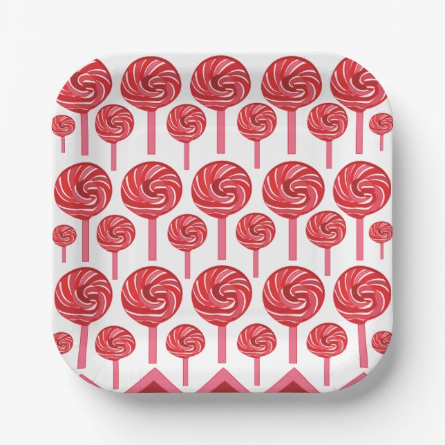 Plato De Papel Candy Lollipop Sweet Candy Lollipop Fiesta (Anverso)