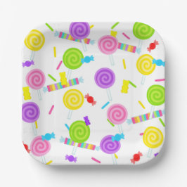 Plato De Papel Candy Lollipop Sweet Celebration
