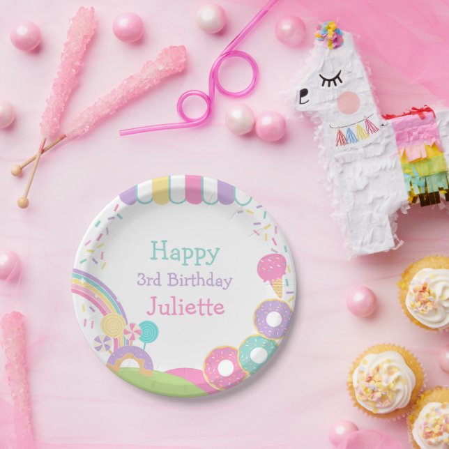 Plato De Papel Candyland (Fiesta)