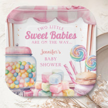 Candyland gemelos Chica rosa Baby Shower
