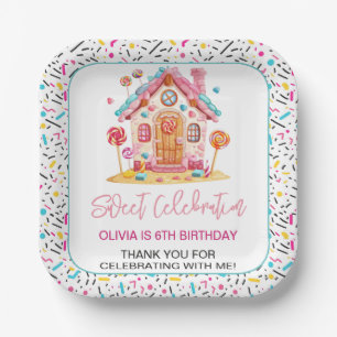 Plato De Papel Candyland Sweet Celebration Niños Fiesta de cumple