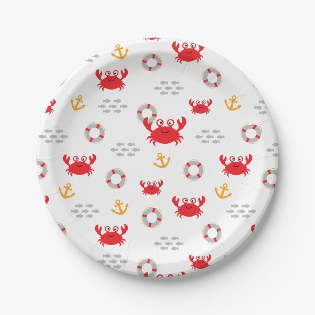 Plato De Papel Cangrejo con Lifebuoy (Anverso)