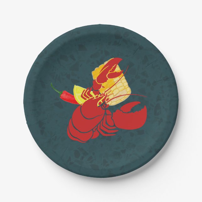 Plato De Papel Cangrejo de langosta Boil Fiesta de verano (Anverso)