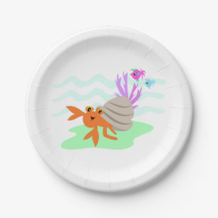 Plato De Papel Cangrejo ermitaño