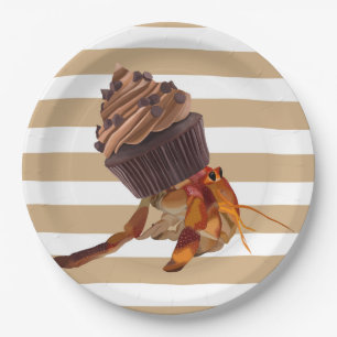 Plato De Papel Cangrejo Hermista Con Cubierta De Chocolate