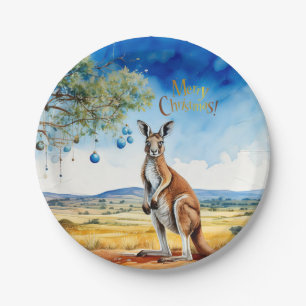 Plato De Papel Canguro bajo gumtree con Navidades baubles