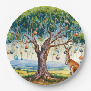 Plato De Papel Canguro bajo gumtree con Navidades baubles