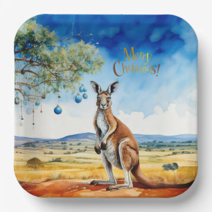 Plato De Papel Canguro bajo gumtree con Navidades baubles