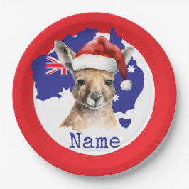 Plato De Papel Canguro en la bandera de Australia