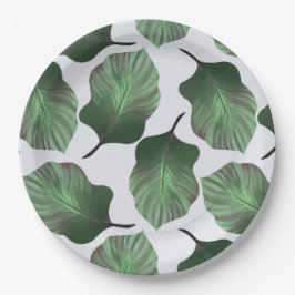 Plato De Papel Canna Tropicanna Tropical Leaves, Verde