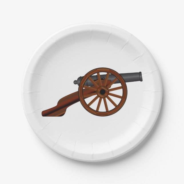 Plato De Papel Cañón de Guerra Civil Estadounidense (Anverso)