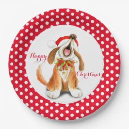 Plato De Papel Canto Navidades felices placa de papel fiesta